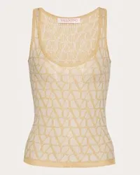 Valentino Garavani TOP IN LUREX E JACQUARD TOILE ICONOGRAPHE Donna ORO Oro