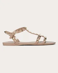 Valentino Garavani SANDALO BASSO ROCKSTUD IN GOMMA Donna POUDRE Poudre