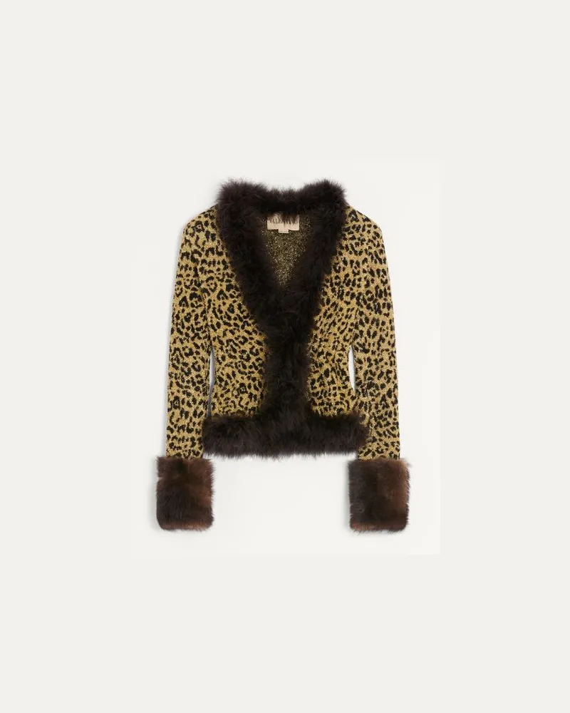 Valentino Garavani Giacca In Maglia Lurex Jacquard Animalier Donna ANIMALIER Animalier