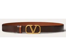Cintura Reversibile VLogo Signature in Vitello 30 MM Uomo FONDANT/SELLERIA