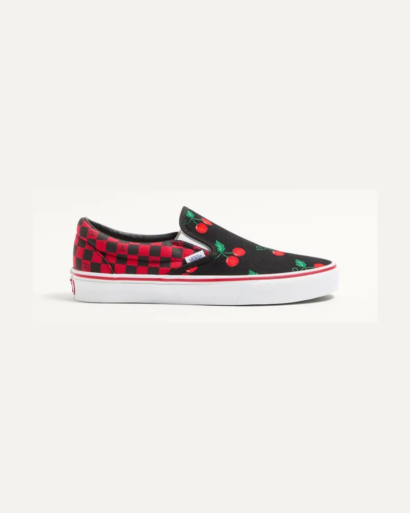 Valentino Garavani Sneaker Slip-On Valentino Garavani And Vans In Tessuto Con Stampa Maxi Cherryfic E Stampa VLogo Checkerboard Uomo NERO/ROSSO Nero
