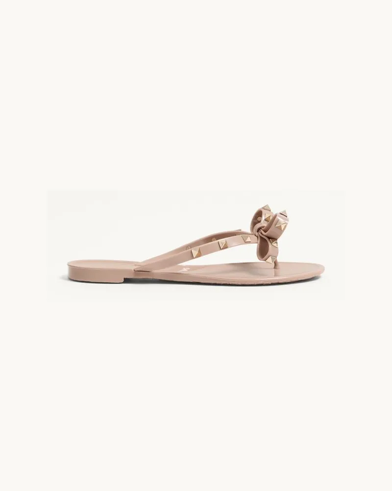 Valentino Garavani Infradito Rockstud In Gomma Donna POUDRE Poudre