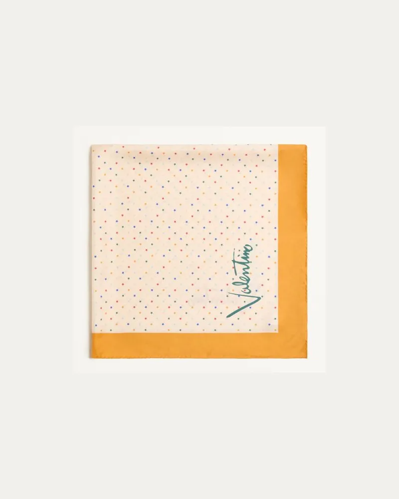 Valentino Garavani Foulard Stelline Multicolor Starry in seta Donna VANIGLIA/ARANCIONE Vaniglia