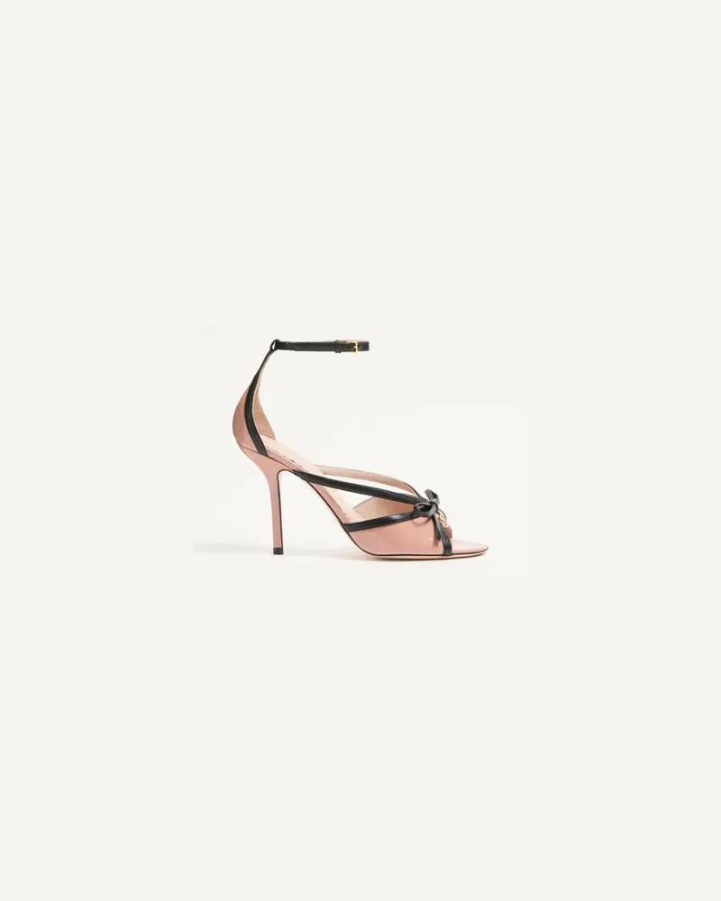 Valentino Garavani Sandalo Bepointy In Vernice E Capretto 100Mm Donna PINK/BLACK 37.5 