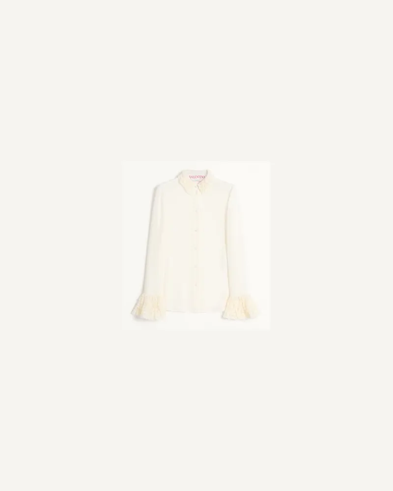 Valentino Garavani Camicia In Georgette Donna AVORIO 42 