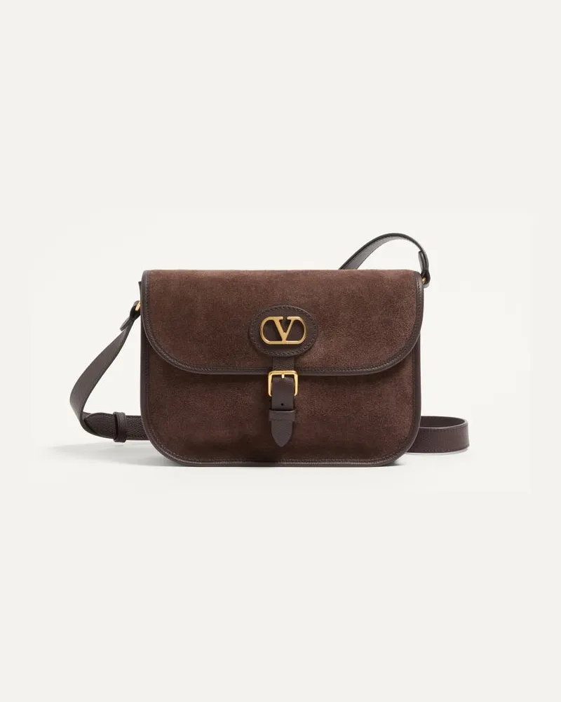 Valentino Garavani Borsa A Tracolla Valentino Garavani Antibes In Suede Uomo EBANO Ebano