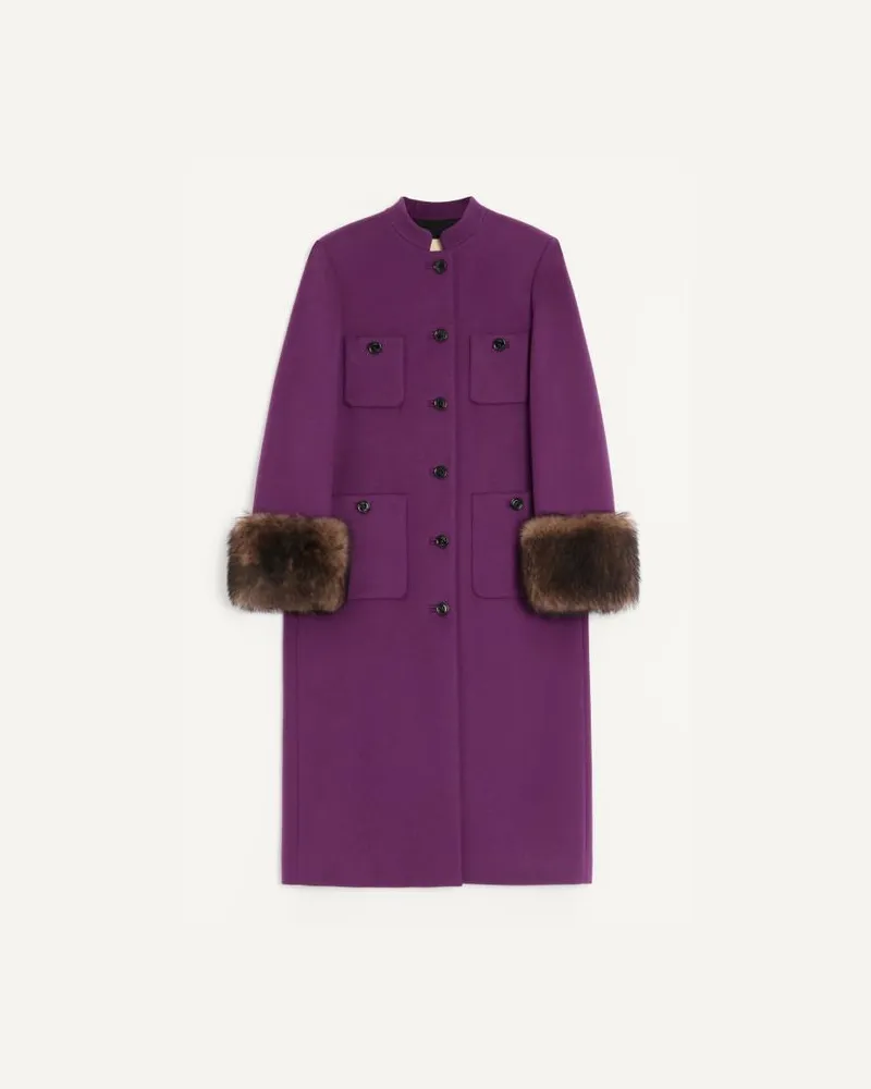 Valentino Garavani Cappotto In Compact Drap Donna VIOLA Viola