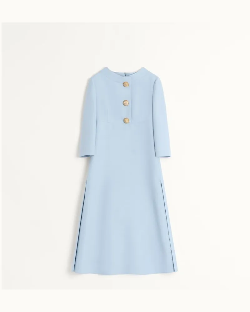 Valentino Garavani Abito Midi In Crepe Couture Donna PASTEL GREY Pastel