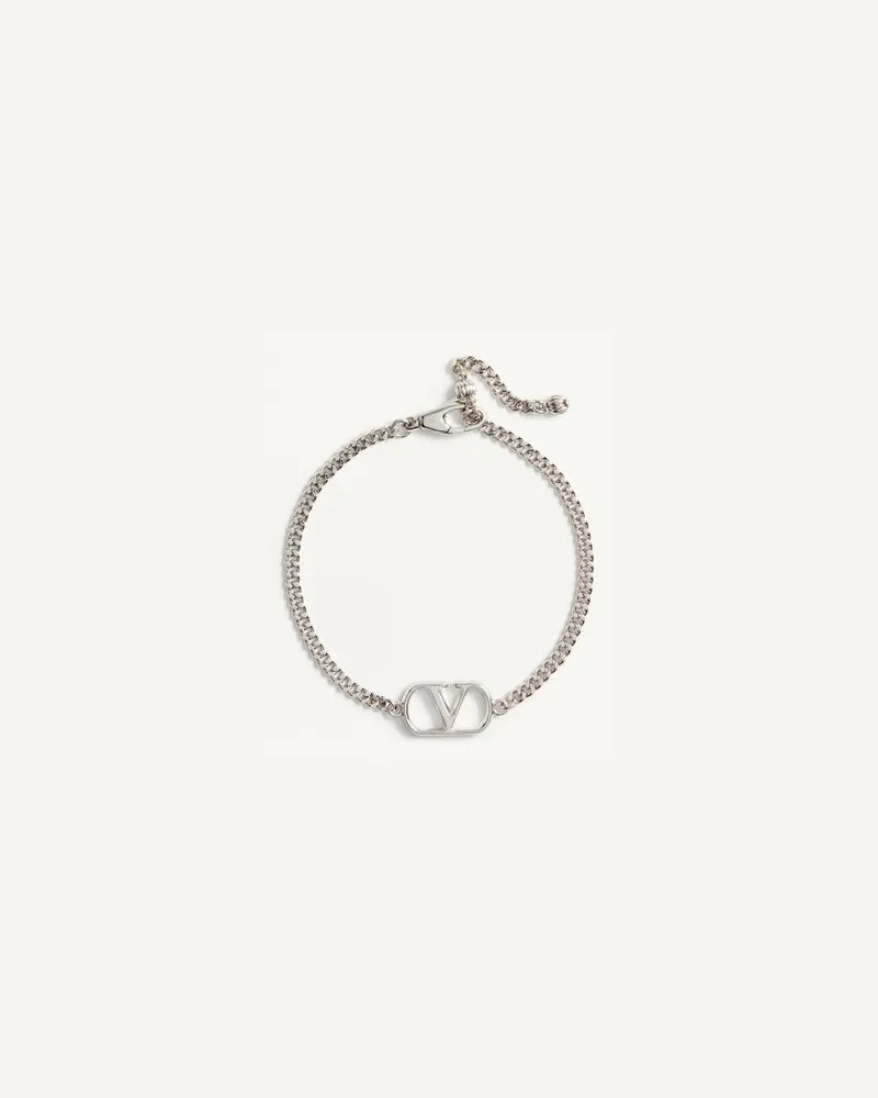 Valentino Garavani Bracciale Valentino VLogo Signature In Metallo Uomo TRASPARENTE Trasparente