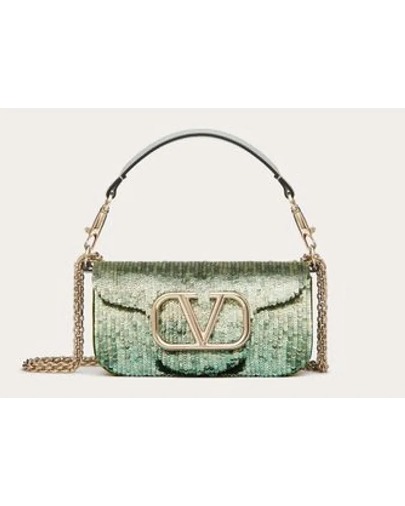 Valentino Garavani BORSA PICCOLA A SPALLA GARAVANI LOCÒ CON RICAMO EFFETTO SFUMATO Donna VERDE Verde