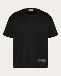 Valentino Garavani T-SHIRT IN COTONE CON ETICHETTA SARTORIALE MAISON VALENTINO Uomo NERO Nero