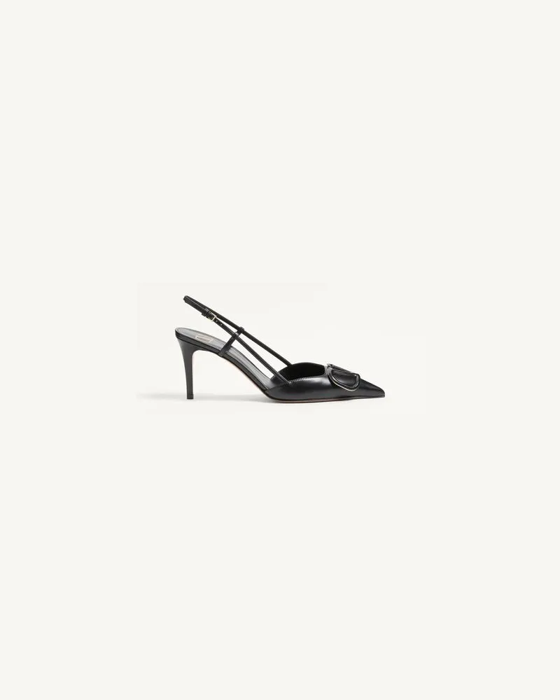 Valentino Garavani Décolleté Slingback Vlogo Signature In Vitello 80Mm Donna NERO 42 