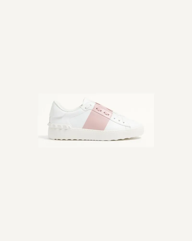 Valentino Garavani Sneaker Open In Vitello Donna BIANCO/ROSE QUARTZ Bianco