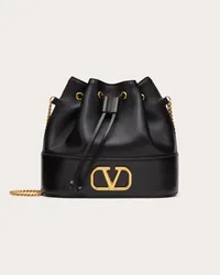 Valentino Garavani MINI SECCHIELLO CON CATENA VLOGO SIGNATURE IN NAPPA Donna NERO Nero