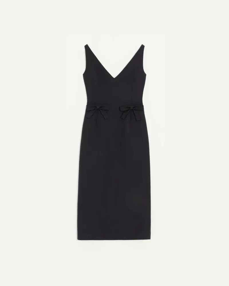 Valentino Garavani Abito Midi In Crepe Couture Donna NERO Nero