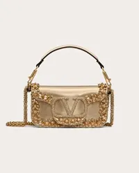 Valentino Garavani BORSA PICCOLA A SPALLA GARAVANI LOCÒ RICAMATA Donna CRYSTAL/ORO Crystal