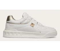 SNEAKER LOW-TOP ONE STUD IN NAPPA Donna BIANCO/PLATINO