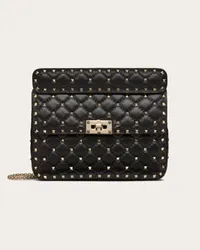 Valentino Garavani BORSA MEDIA ROCKSTUD SPIKE IN NAPPA Donna NERO Nero