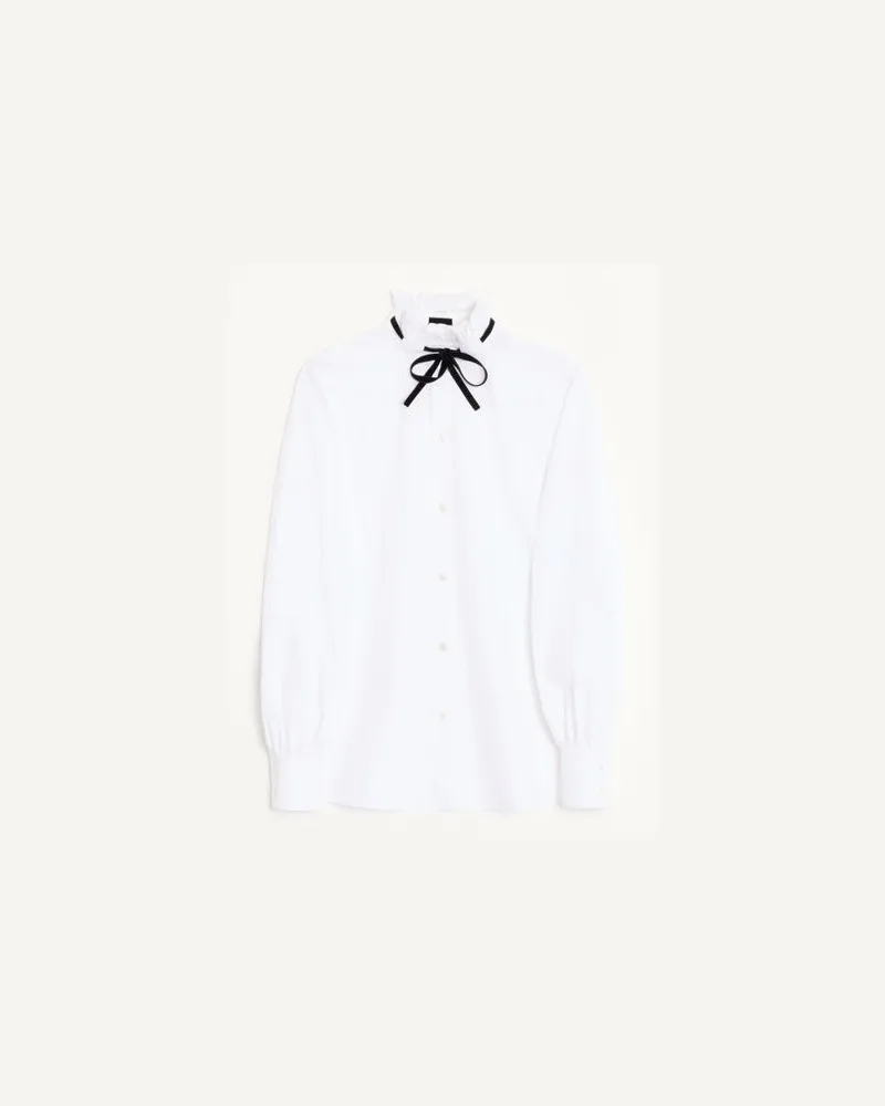 Valentino Garavani Camicia In Techno Popeline Donna BIANCO Bianco
