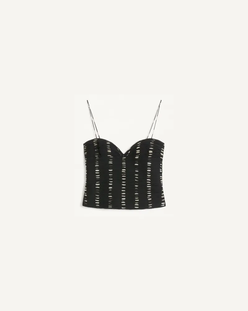 Valentino Garavani Top In Chiffon Stampa Plusdepois Donna NERO/BETULLA Nero