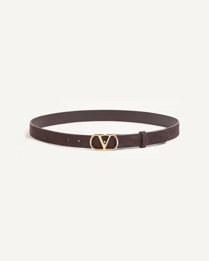 Valentino Garavani Cintura VLogo Signature in suede Uomo TESTA DI MORO Testa