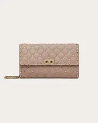 Valentino Garavani BORSA A TRACOLLA ROCKSTUD SPIKE IN NAPPA Donna POUDRE Poudre