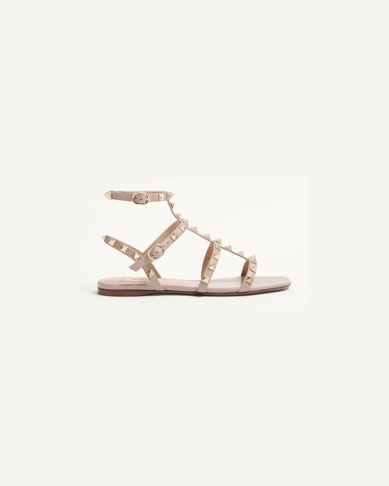 Valentino Garavani Sandalo Basso Rockstud In Vitello Con Cinturini Donna SKIN Skin