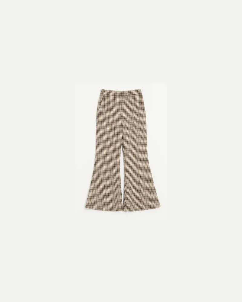 Valentino Garavani Pantaloni In Pied De Poule Donna BEIGE 44 
