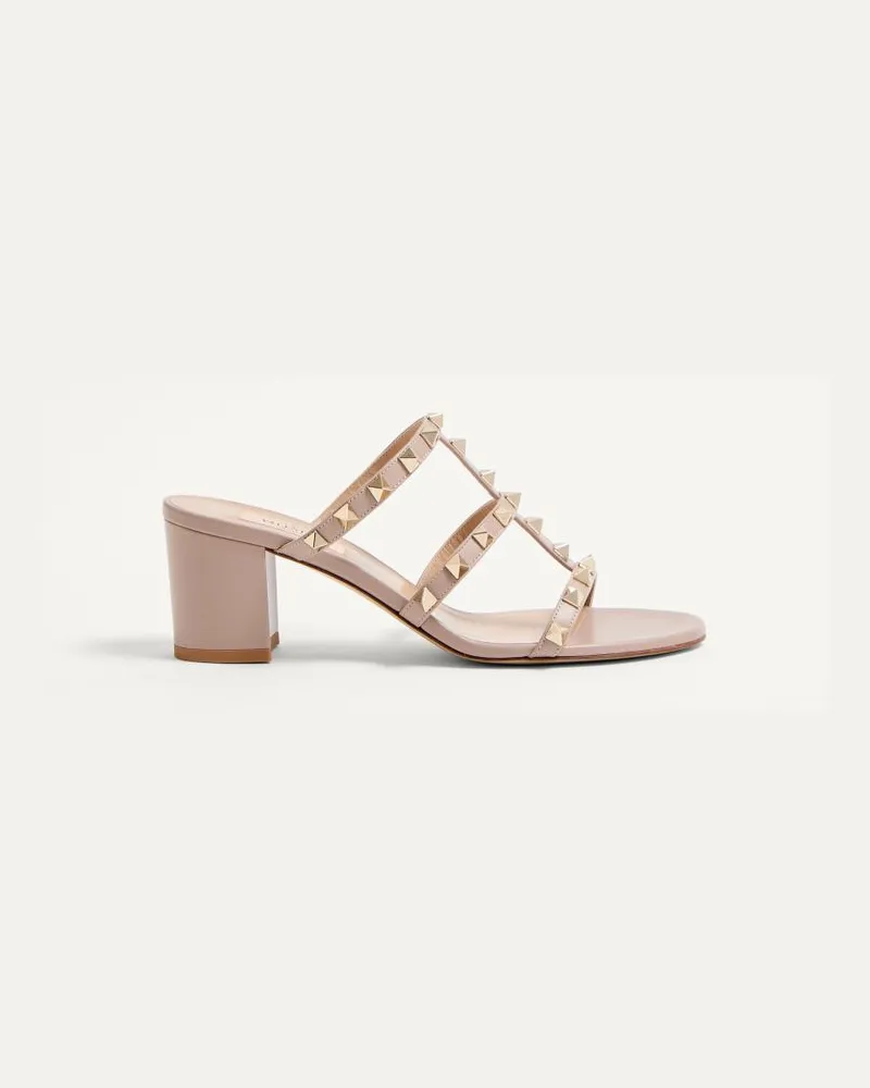 Valentino Garavani Sandalo Slider Rockstud In Vitello 60Mm Donna POUDRE Poudre