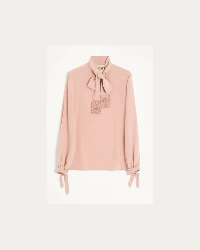 Valentino Garavani Top In Crepe De Chine Donna ROSA ANTICO Rosa
