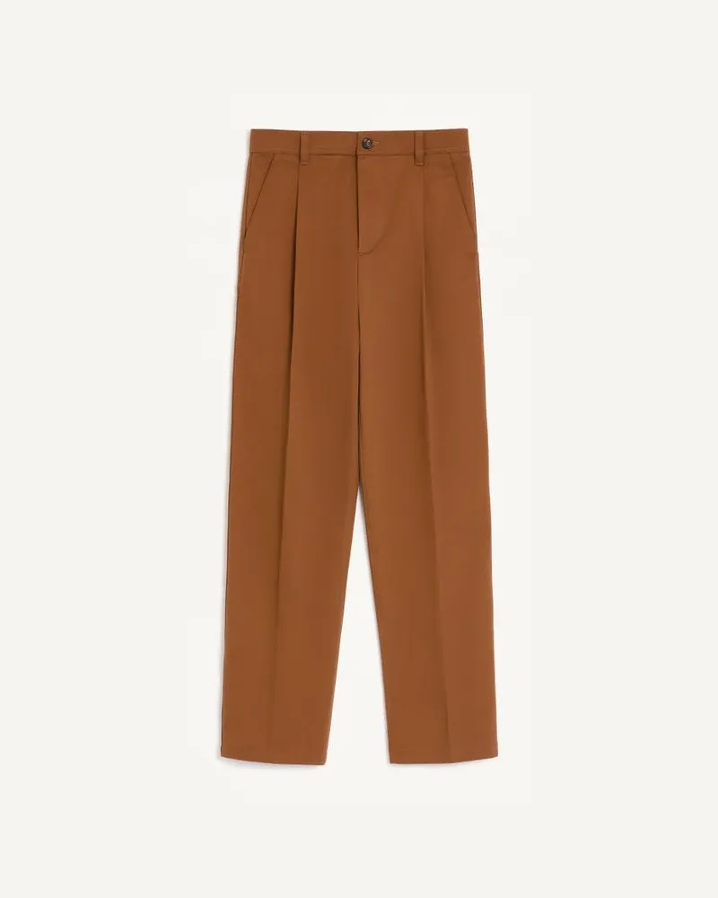 Valentino Garavani Pantalone Valentino In Gabardina Di Cotone Uomo CHOCOLATE Chocolate