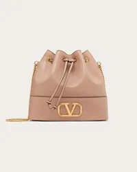 Valentino Garavani MINI SECCHIELLO CON CATENA VLOGO SIGNATURE IN NAPPA Donna ROSE CANNELLE Rose