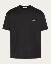 Valentino Garavani T-SHIRT IN COTONE CON STAMPA VALENTINO Uomo NERO Nero