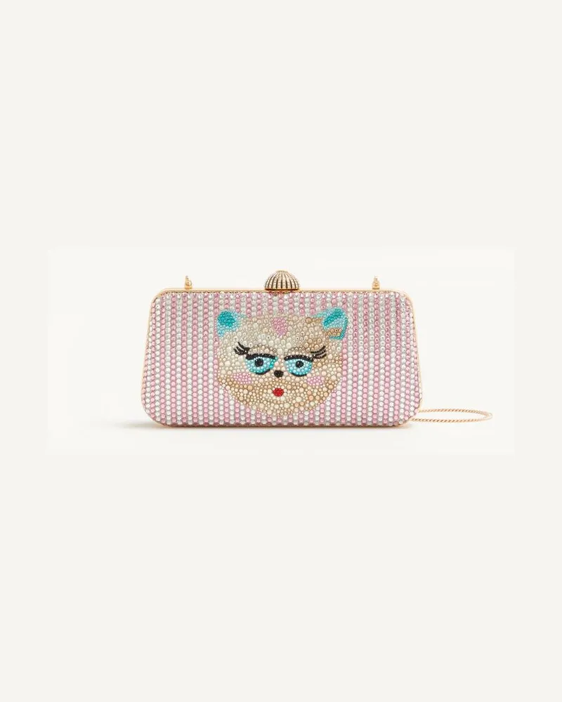Valentino Garavani Minaudiere Valentino Garavani Carry Secrets con strass motivo Le Chat De La Maison Donna ROSA Rosa