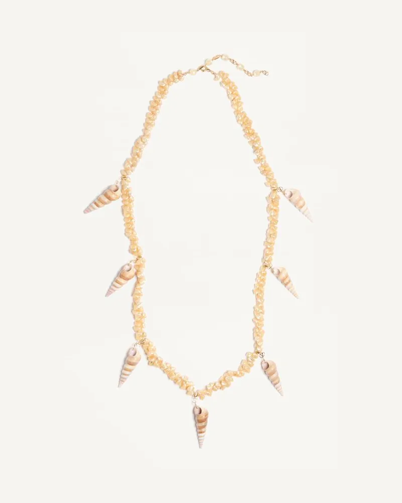 Valentino Garavani Collana Jardin Aquatique In Metallo E Conchiglie Uomo ORO Oro