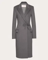 Valentino Garavani CAPPOTTO IN COMPACT DRAP Donna GRIGIO SCURO Grigio