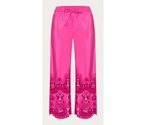 PANTALONE IN FAILLE BRODERIE Donna PINK PP