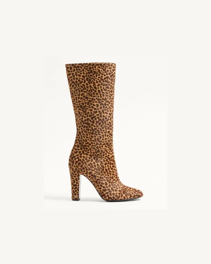 Valentino Garavani Stivale Hotty In Vitello Effetto Cavallino 100Mm Donna ANIMALIER Animalier