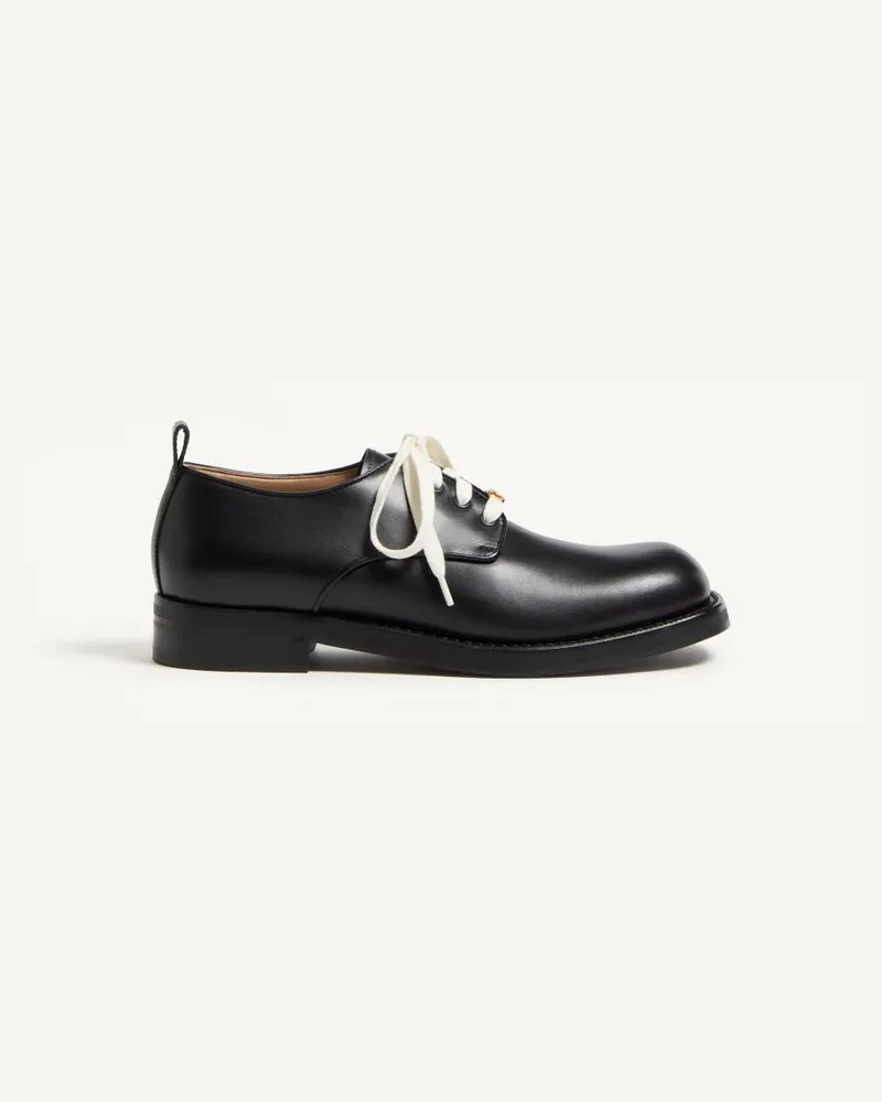 Valentino Garavani Derby Punx In Vitello Uomo NERO Nero