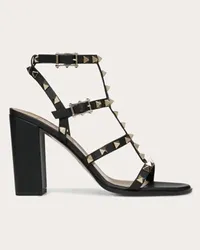 Valentino Garavani SANDALO ROCKSTUD CON CINTURINI 90MM Donna NERO Nero