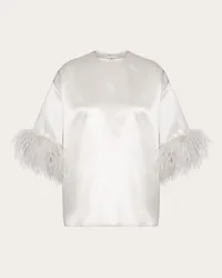 Valentino Garavani TOP IN SATIN DE SOIE Donna SMOKY Smoky