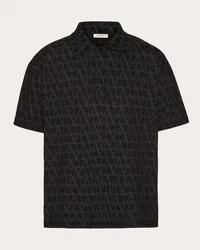 Valentino Garavani POLO IN COTONE CON STAMPA TOILE ICONOGRAPHE Uomo NERO Nero