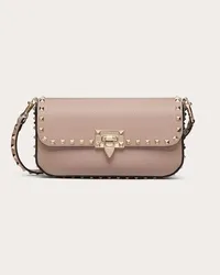 Valentino Garavani BORSA A TRACOLLA GARAVANI ROCKSTUD IN VITELLO GRANATO Donna POUDRE Poudre