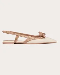 Valentino Garavani BALLERINA SLINGBACK ROCKSTUD BOW IN VERNICE Donna ROSE CANNELLE Rose