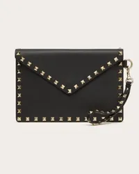 Valentino Garavani POUCH ROCKSTUD IN VITELLO Donna NERO Nero