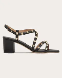 Valentino Garavani SANDALO ROCKSTUD IN VITELLO CON CINTURINI 60MM Donna NERO Nero