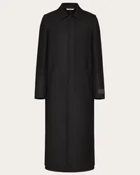 Valentino Garavani CAPPOTTO IN LANA CON ETICHETTA SARTORIALE MAISON VALENTINO Uomo NERO Nero