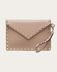 Valentino Garavani POUCH ROCKSTUD IN VITELLO Donna POUDRE Poudre