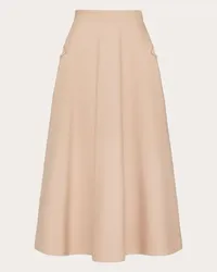 Valentino Garavani GONNA MIDI IN CREPE COUTURE Donna POUDRE Poudre