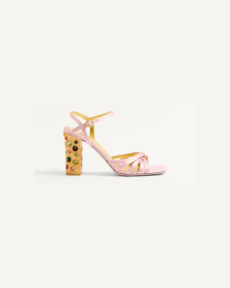 Valentino Garavani Sandalo Preshoes In Raso Con Cristalli 90Mm Donna ROSE COUTURE/MULTICOLOR Rose